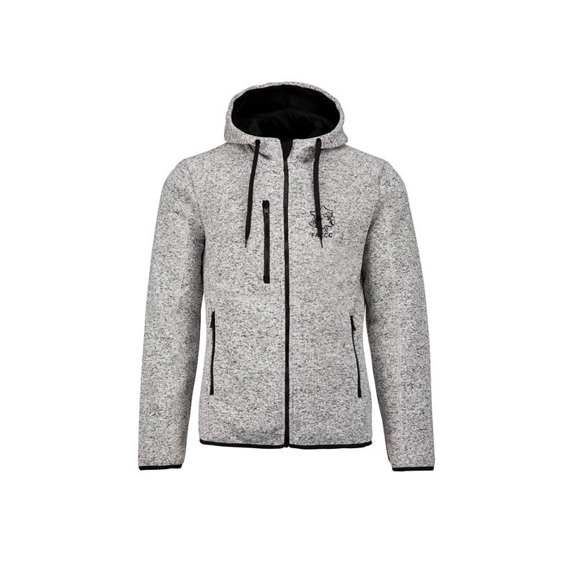Veste zippée chinée capuche homme