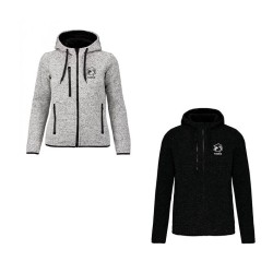Veste zippée chinée capuche femme