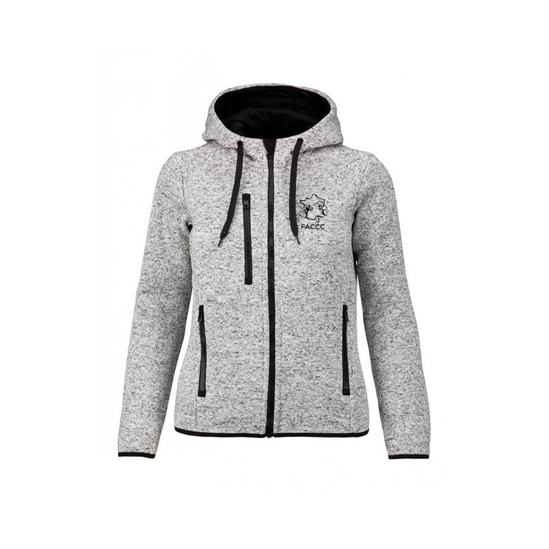 Veste zippée chinée capuche femme