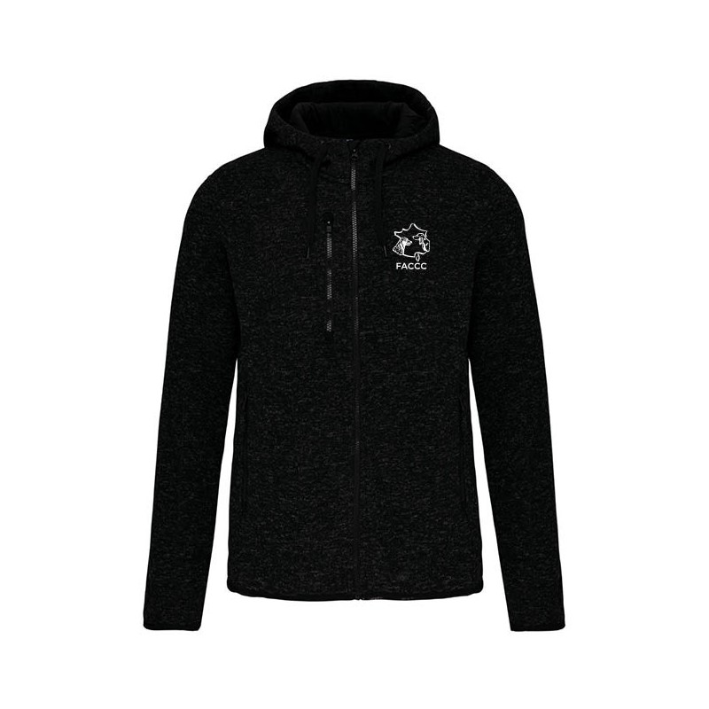 Veste zippée chinée capuche femme