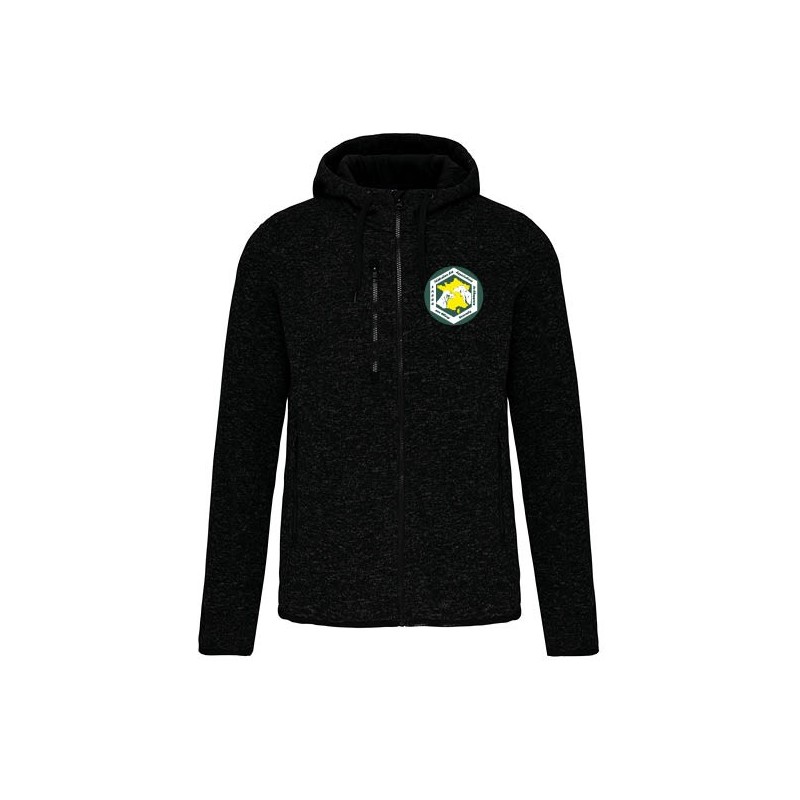 Veste zippée chinée capuche femme