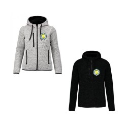 Veste zippée chinée capuche femme