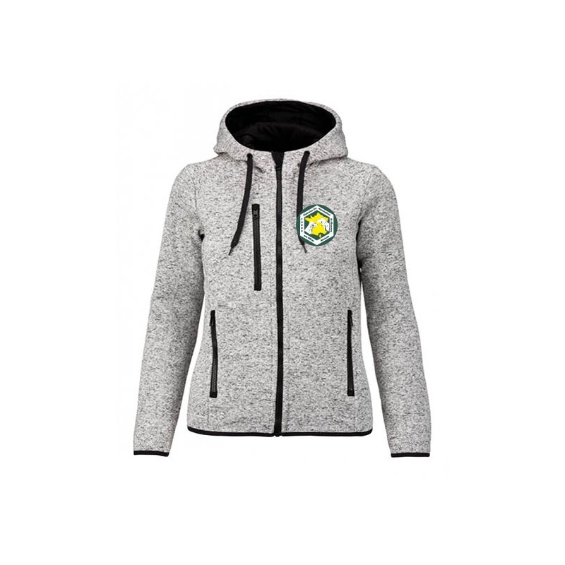 Veste zippée chinée capuche femme